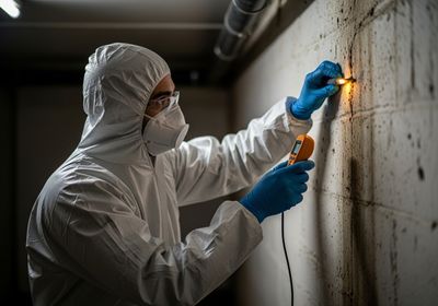Inspector Assessing Mold Damage