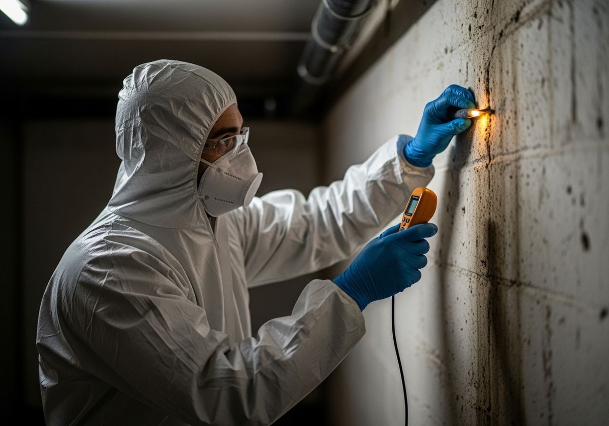 Inspector Assessing Mold Damage