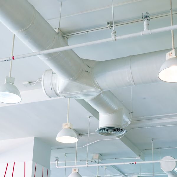 commercial air ducts in the ceiling