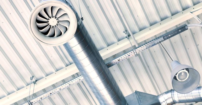 commercial air ducts in the ceiling
