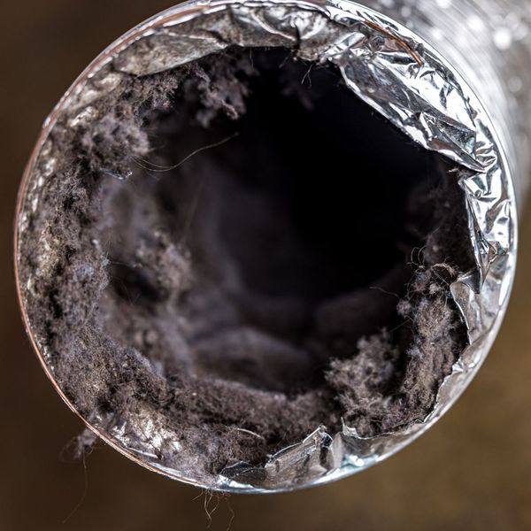 Dust and debris inside a dirty duct