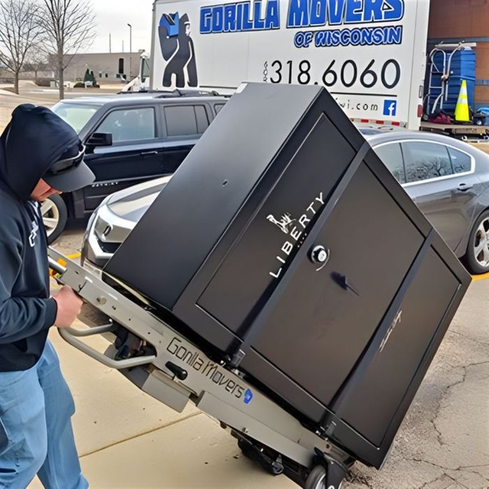 a Gorilla Mover moving a gun safe