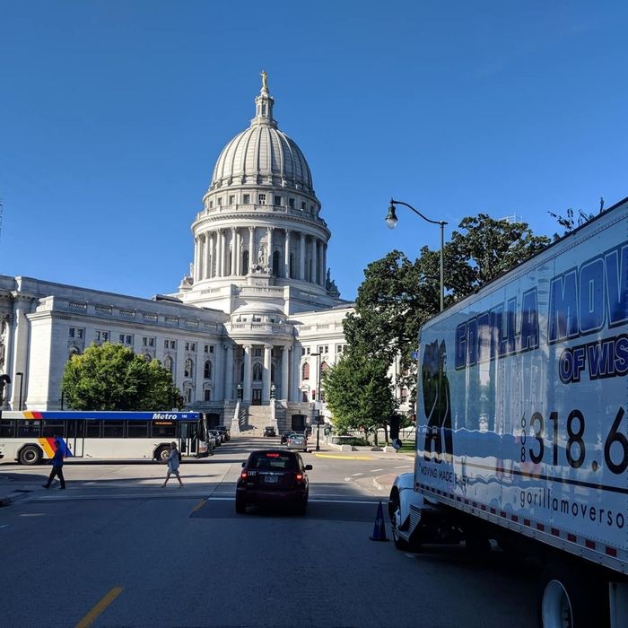 Gorilla moving truck parked near the capitol Gorilla moving truck parked near the capitol