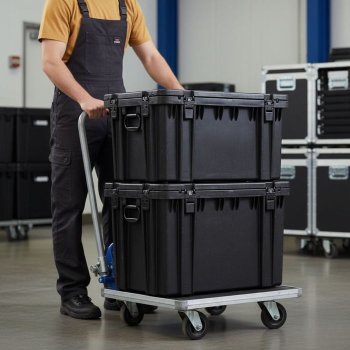 Mover securing specialized moving crates for computer equipment