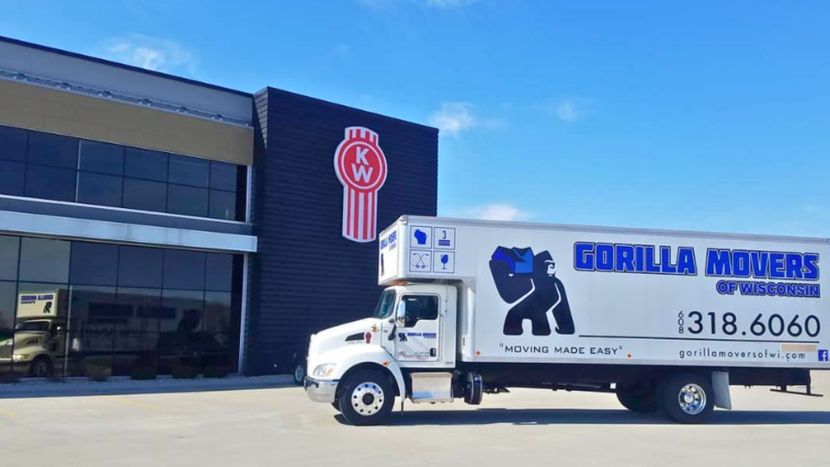 Gorilla Movers truck in front of building