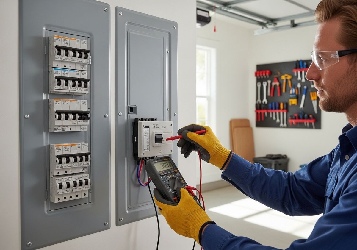 Electrician Testing Circuit Breaker