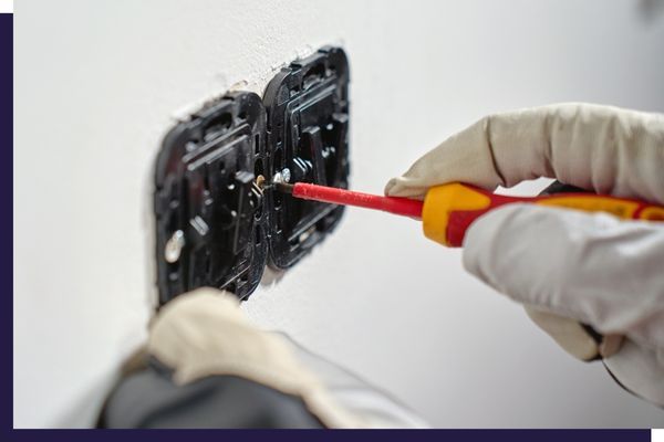 electrician working with wire