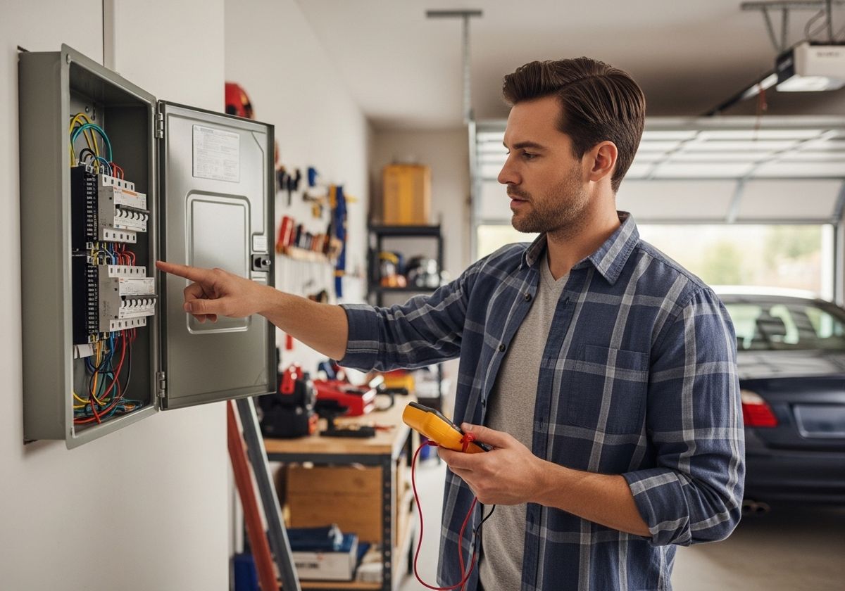 Man Inspecting Electrical Panel