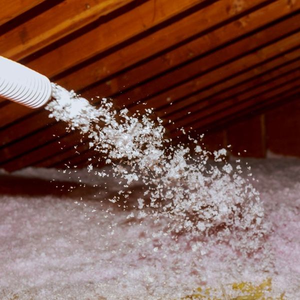 cellulose insulation installation in an attic cellulose insulation installation in an attic