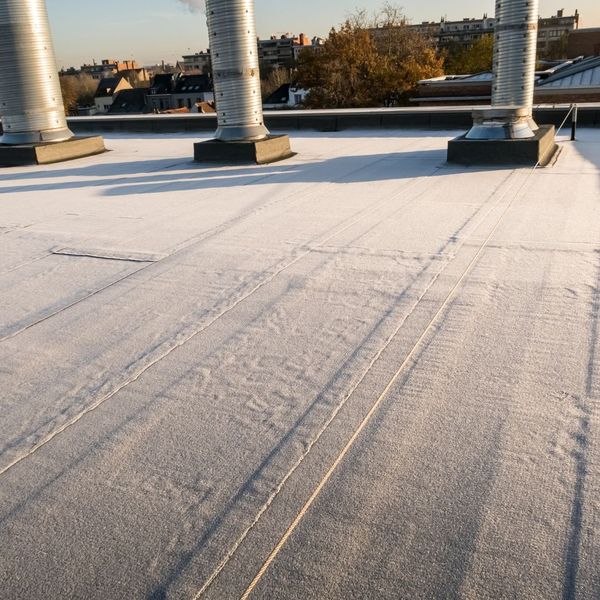 a frozen flat roof