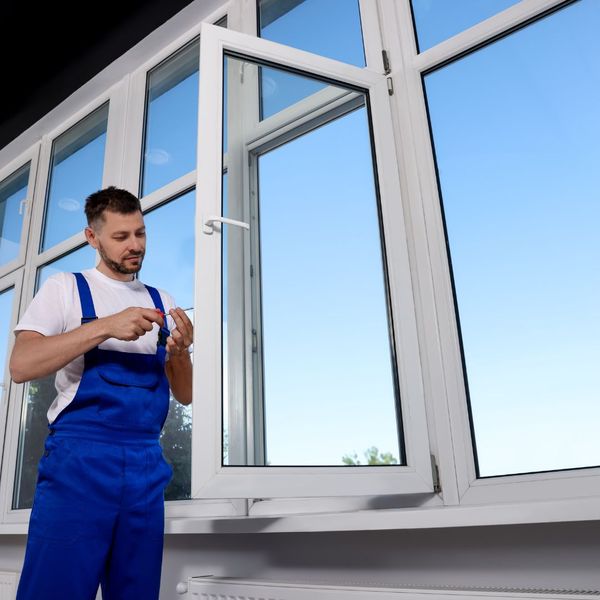 professional replacing a window