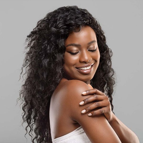 smiling african american woman with great skin