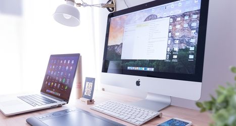 Mac computer, lap top and iPhone