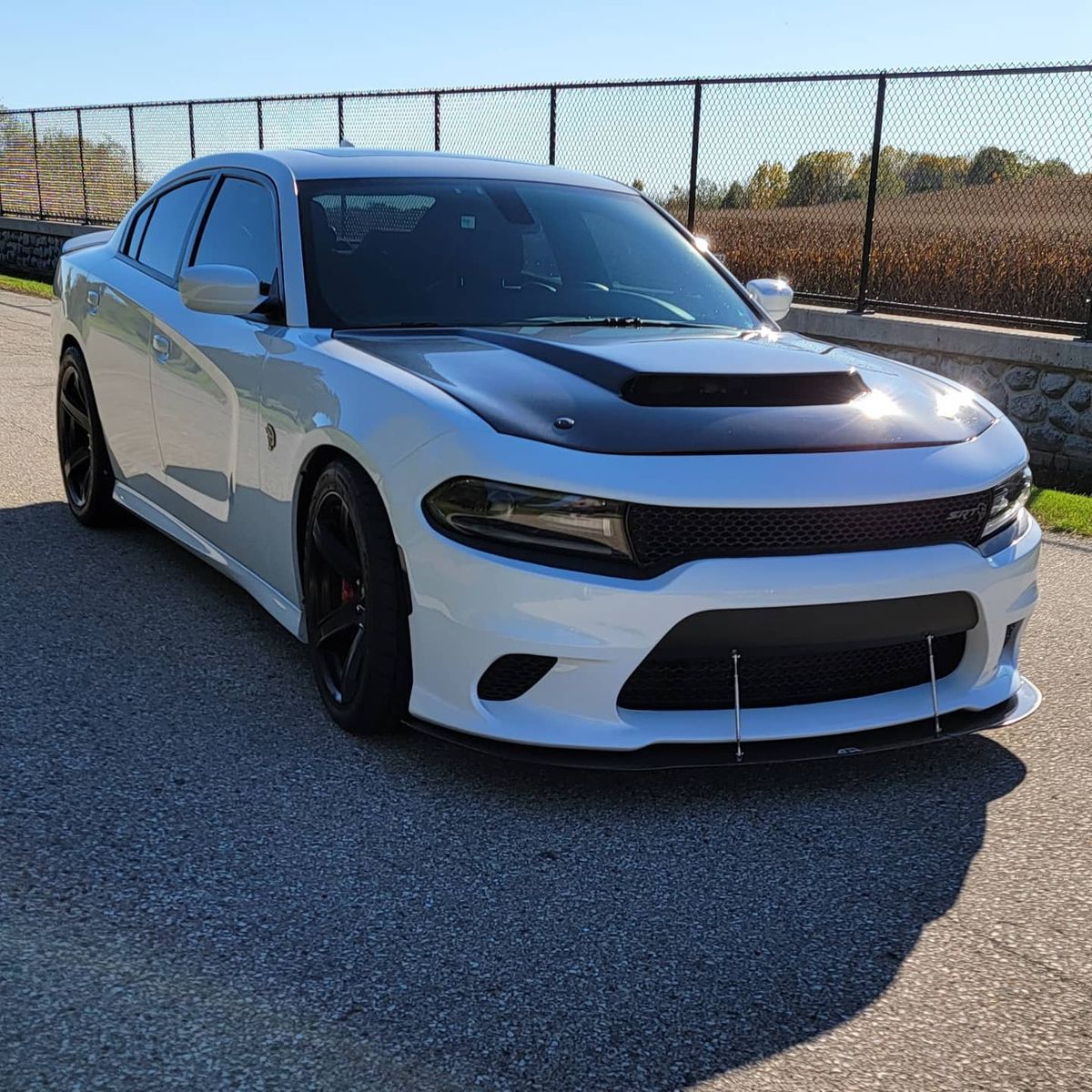 white and black sedan