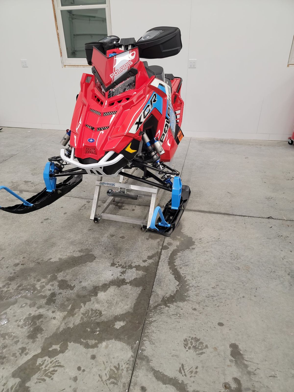 red snowmobile