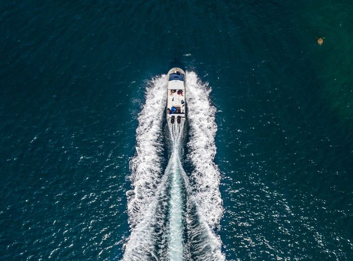 Boat driving on the water