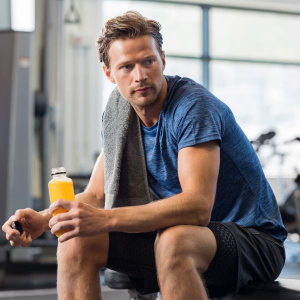 A man cooling off after working out