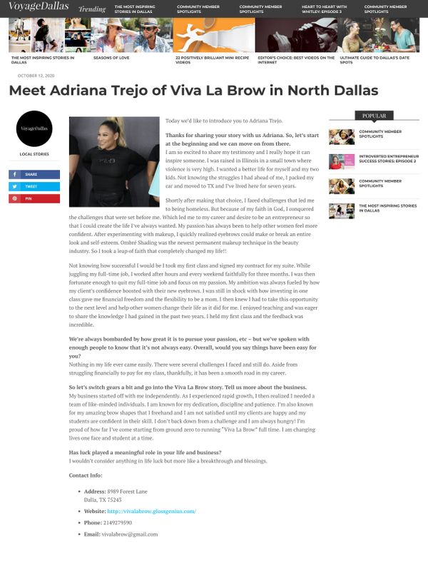 Article about Viva La Brow