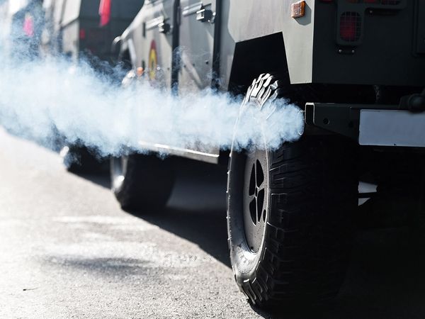 Truck emitting a significant amount of smoky exhaust