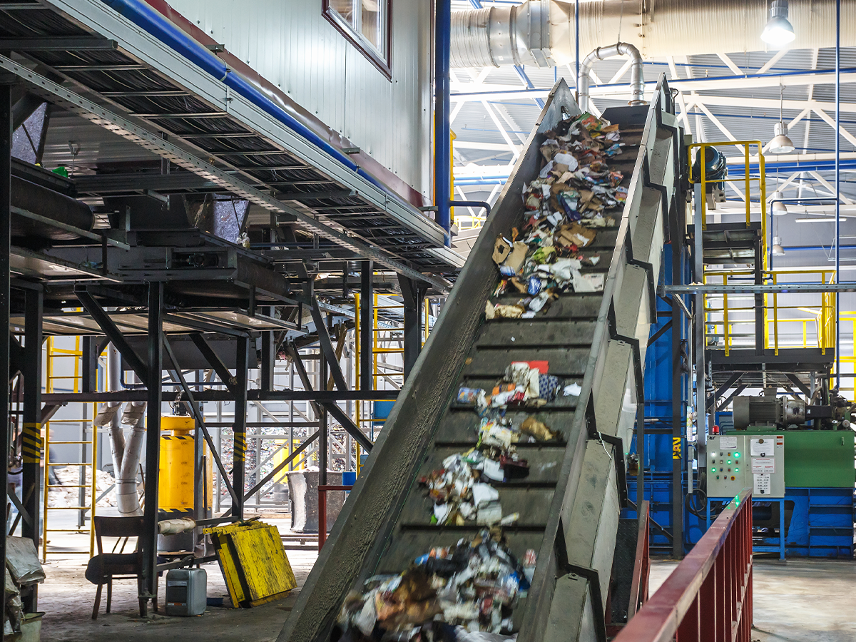 Image of recycling conveyor belt