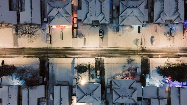 neighborhood in winter