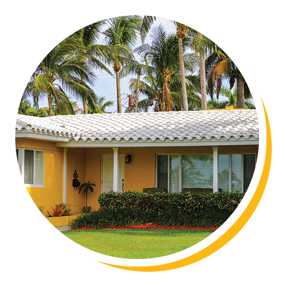 Image of a house with palm trees