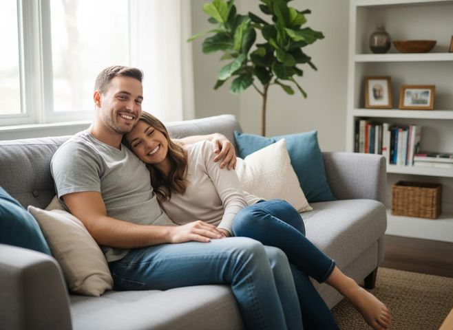couple on a couch together