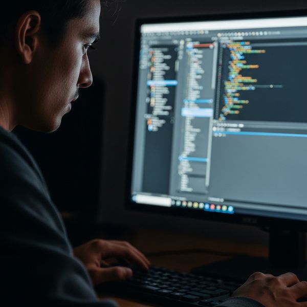 a person using a computer