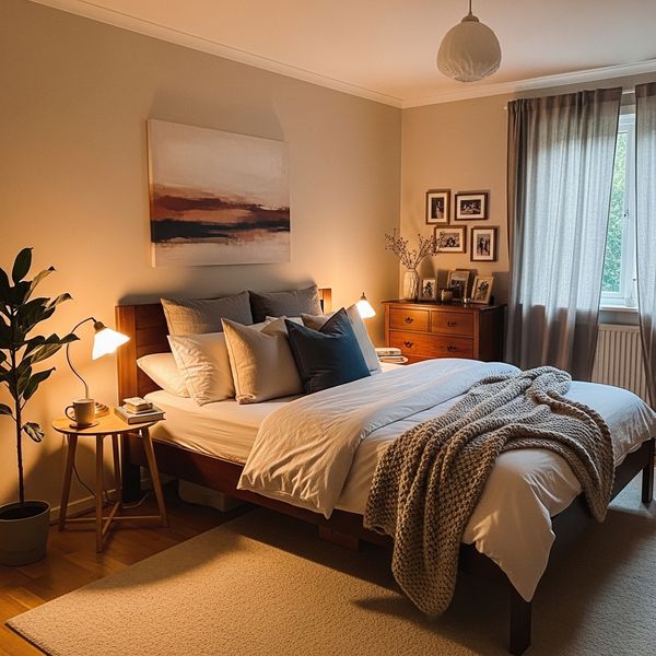 A cozy and private bedroom