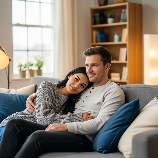 couple sitting on a couch together