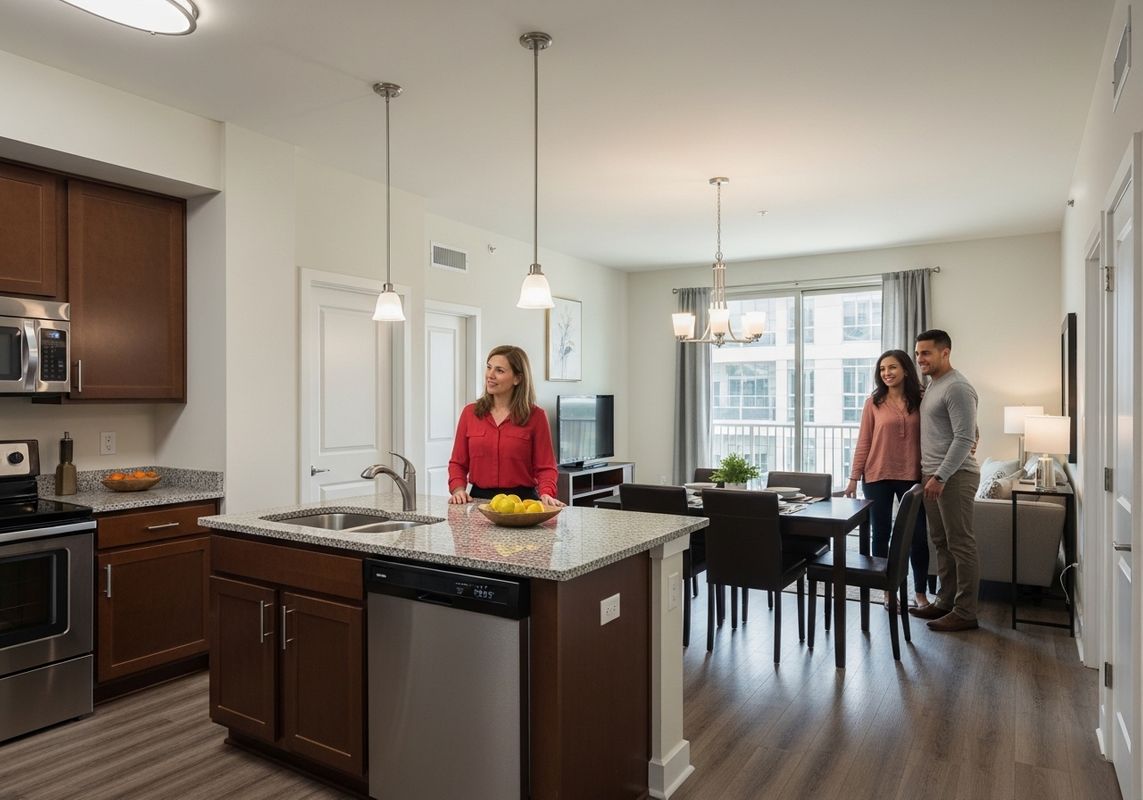 people touring an apartment