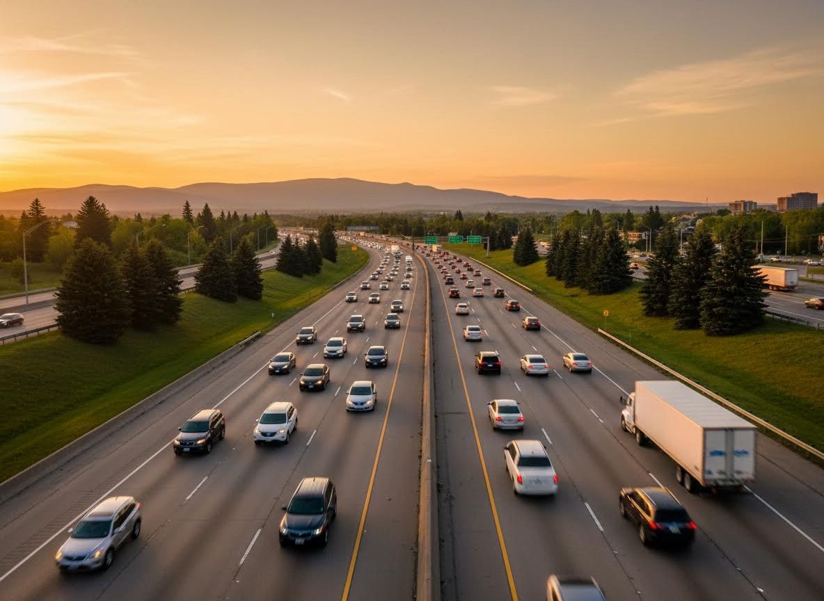 cars on a highway