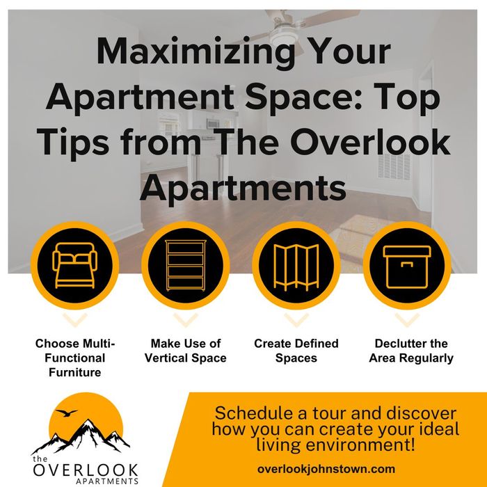 Infographic listing ways to maximize apartment space