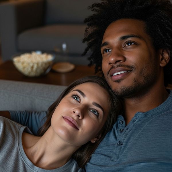 couple watching a movie together