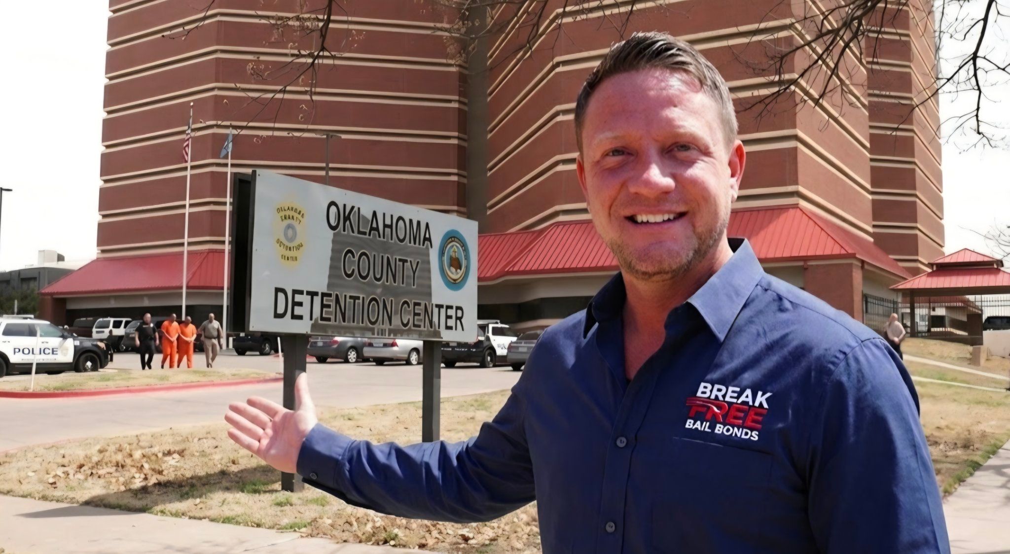 Eric Knudsen of Break Free Bail Bonds at the Oklahoma County Detention Center in Oklahoma City