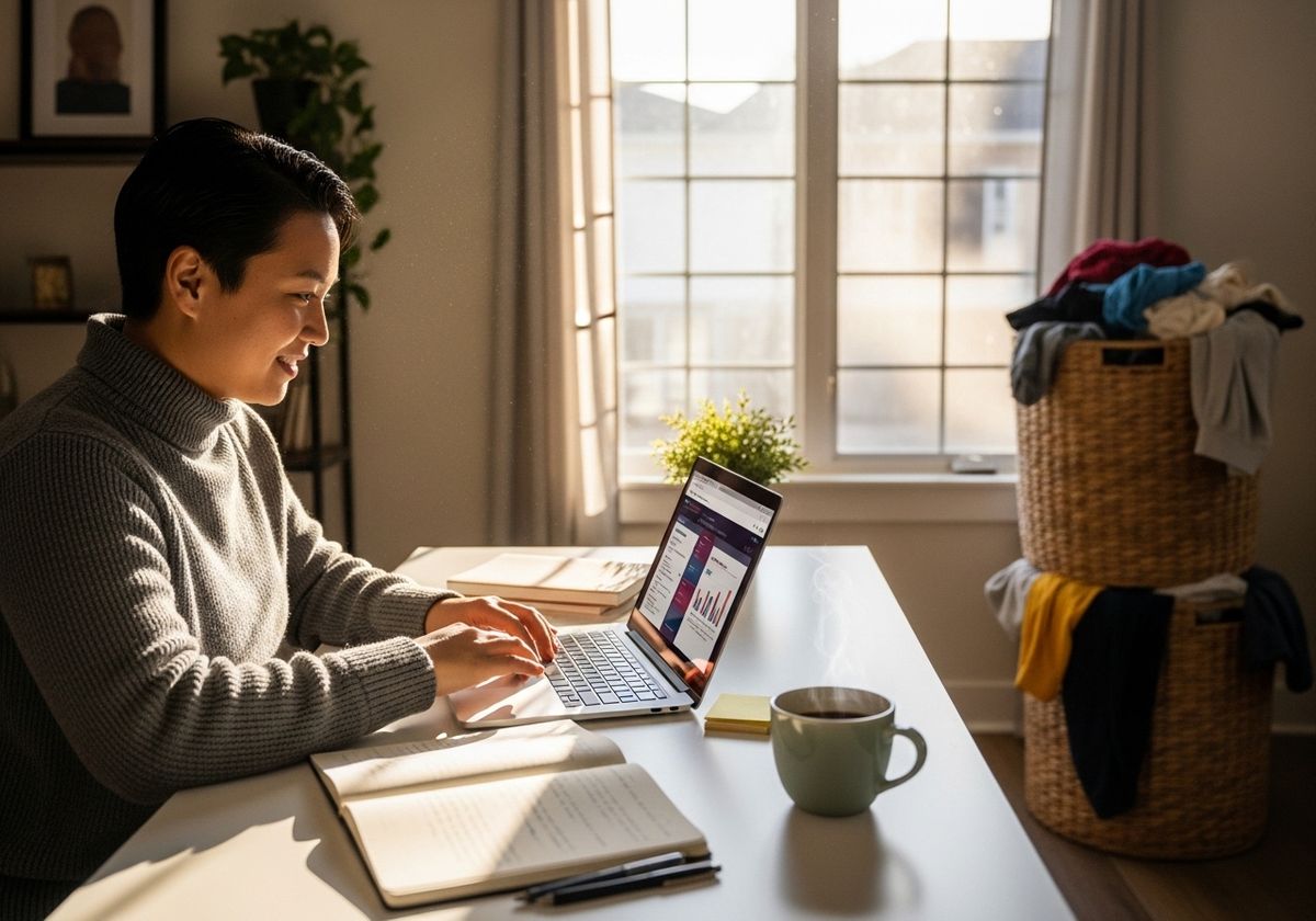 Person Working on Laptop at Desk