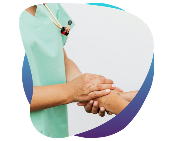 doctor holding patient's hands