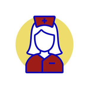 Illustrative stethescope icon Illustrative nurse icon