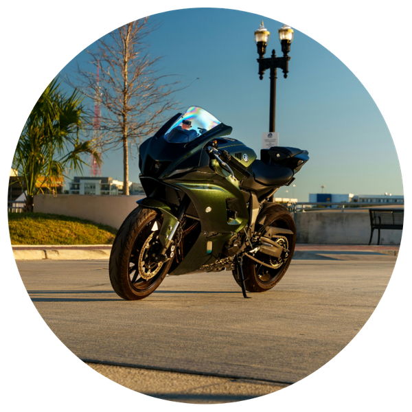 motorcycle in a parking lot