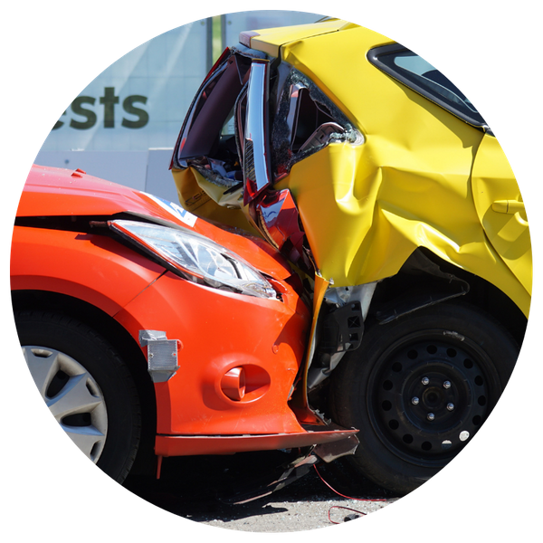 red car crashes into a yellow car red car crashes into a yellow car