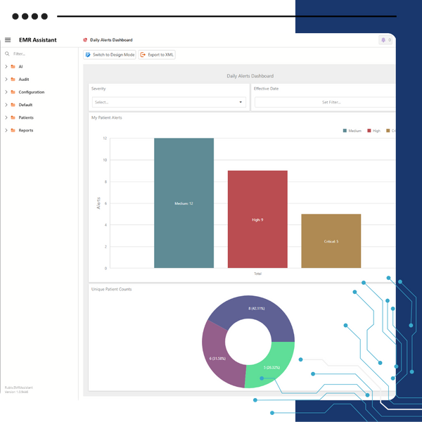 screenshot of EMR Ai Assistant dashboard