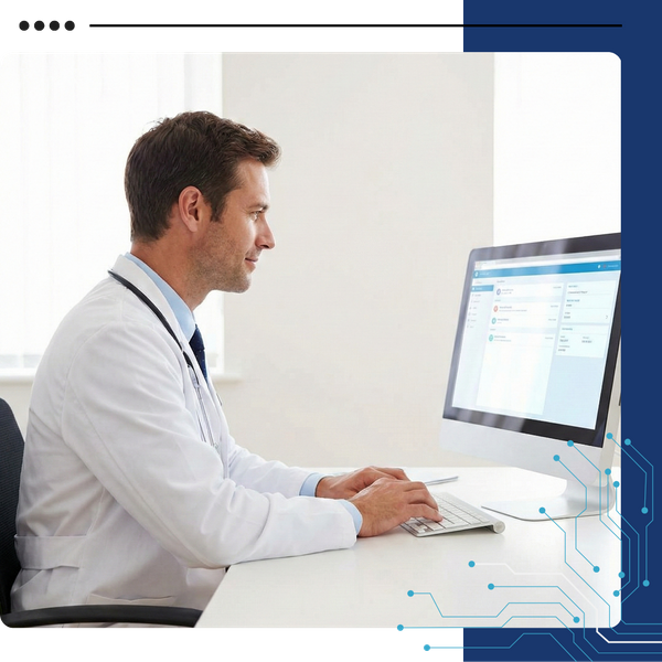 Doctor on a computer