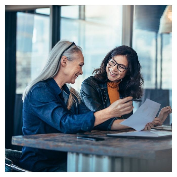 two women in a meeting