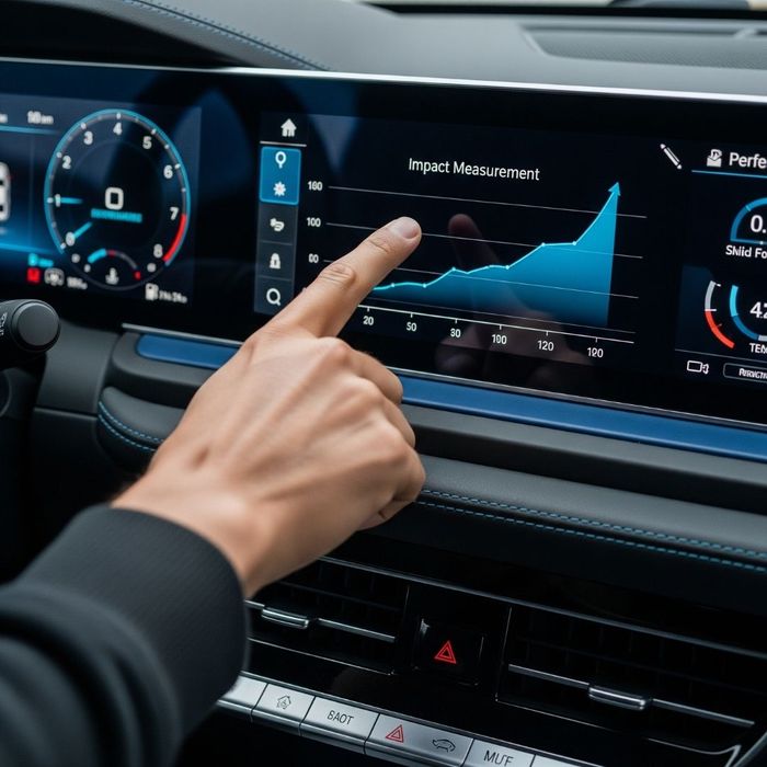 A close-up view of a digital dashboard displaying positive trends in safety and performance metrics, symbolizing the measurement of an enhanced SMS.