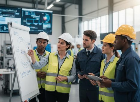 Diverse Engineering Team Discussing Workflow