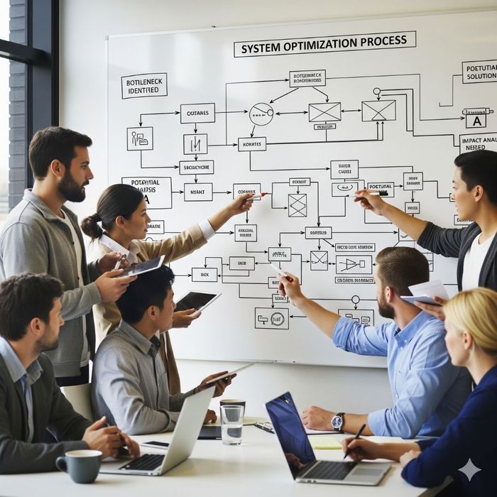team working on a process team working on a process