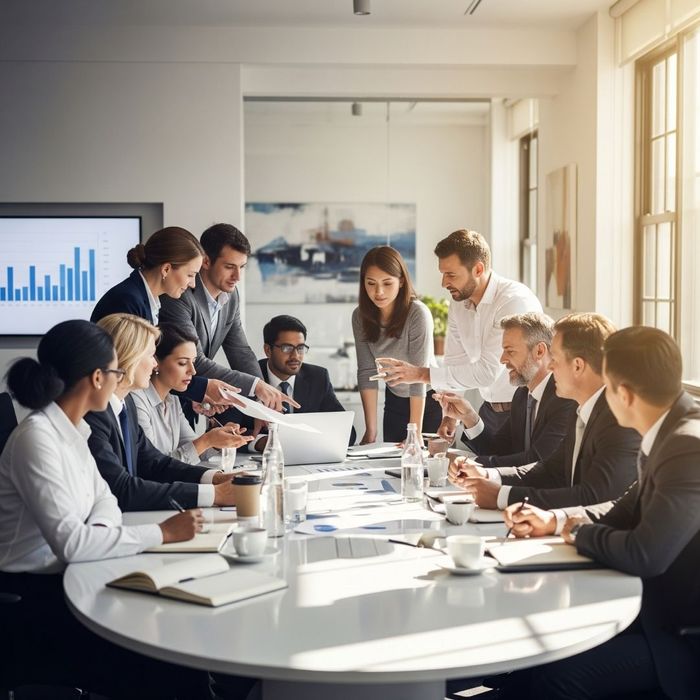 A diverse group of business leaders actively engaged in a discussion around a conference table, illustrating collaborative leadership in HOP integration. A diverse group of business leaders actively engaged in a discussion around a conference table, illustrating collaborative leadership in HOP integration.