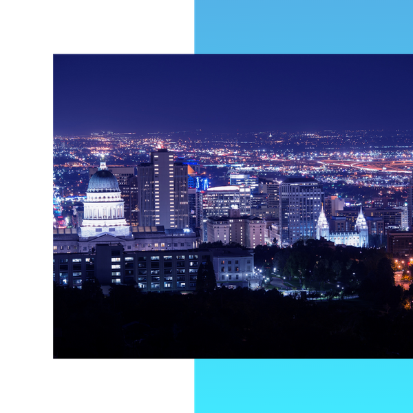 Salt Lake City skyline at night