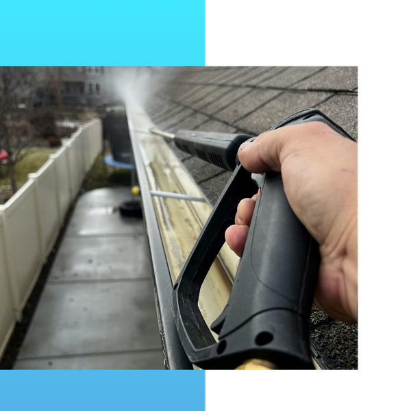 Pressure washing gutters