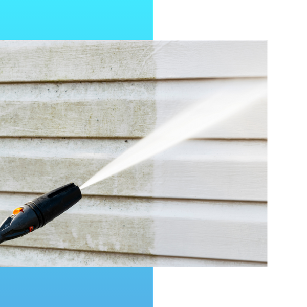 Pressure washing siding